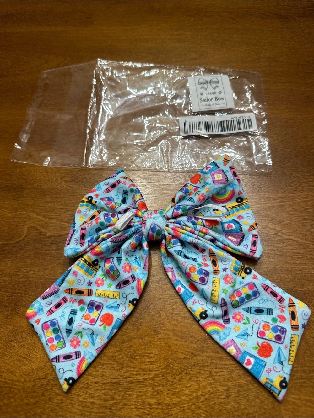 Griffy & Drake Back to School Dog Sailor Bow Large 5.5x6 NWT